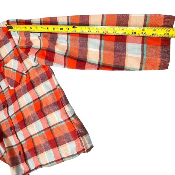 Old Navy Flannel Pajama 2-Piece Set Size L Plaid Red Orange PJs Sleep Lounge - Picture 7 of 12